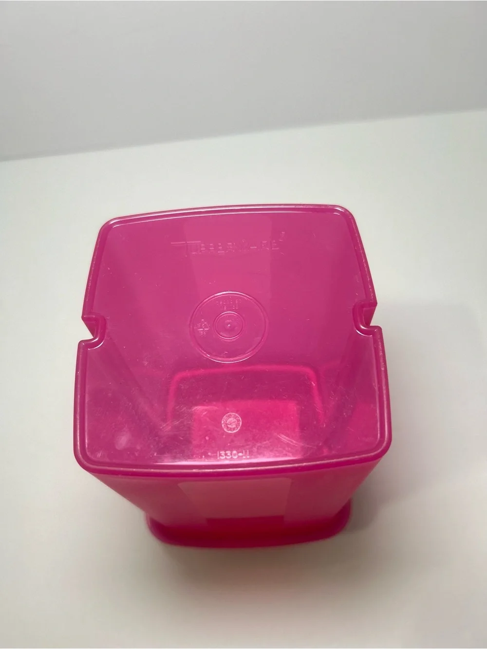 Tupperware Pick-A-Deli Square Pickle Container with Strainer Pink